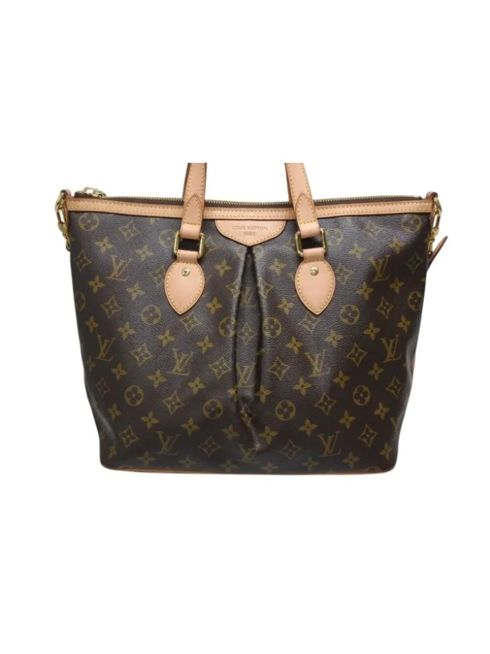 Louis Vuitton Palermo PM Handbag Monogram Leather Gold
